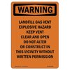 Signmission Safety Sign, OSHA WARNING, 14" Height, Landfill Gas Vent Explosive Hazard, Portrait OS-WS-D-1014-V-13298